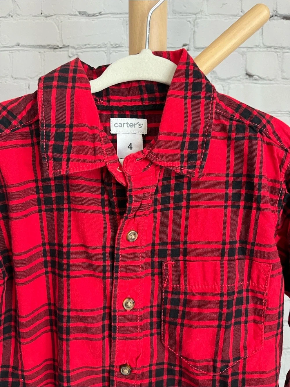 ⭐️⭐️PICK 5 / $20 Carter's Red & Black Plaid Button-Up Shirt